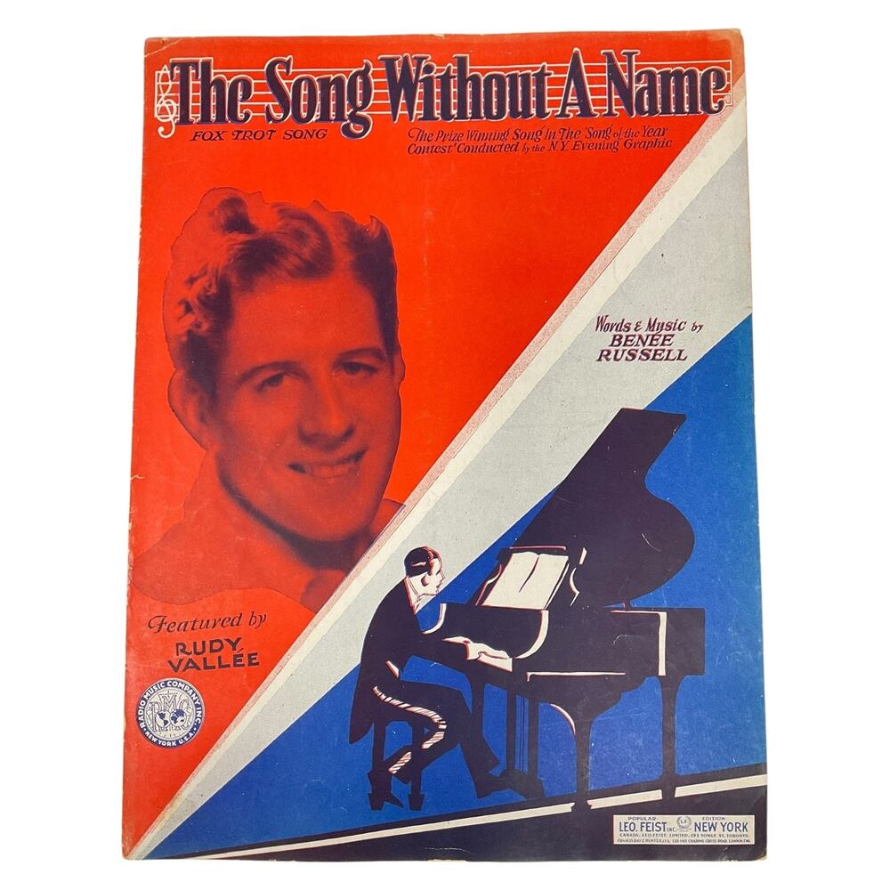 The Song‎ Without A Name Sheet Music Rudy Valee Benee Russell Fox Trot Song